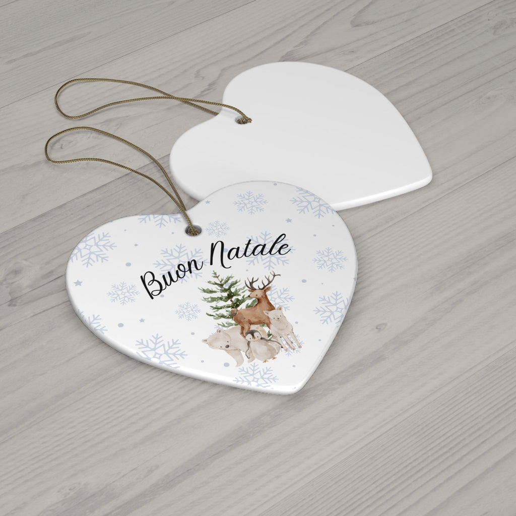 Buon Natale Italian Ceramic Ornament — Holiday Tree & Deer Christmas Decor Home Decor La Vie Bien Buon Natale Italian Ceramic Ornament — Holiday Tree & Deer Christmas Decor