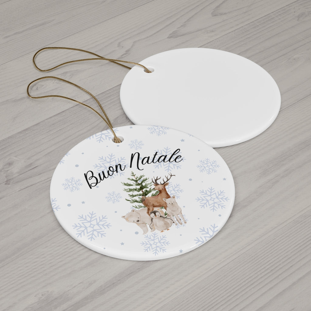 Buon Natale Italian Ceramic Ornament — Holiday Tree & Deer Christmas Decor Home Decor La Vie Bien Buon Natale Italian Ceramic Ornament — Holiday Tree & Deer Christmas Decor