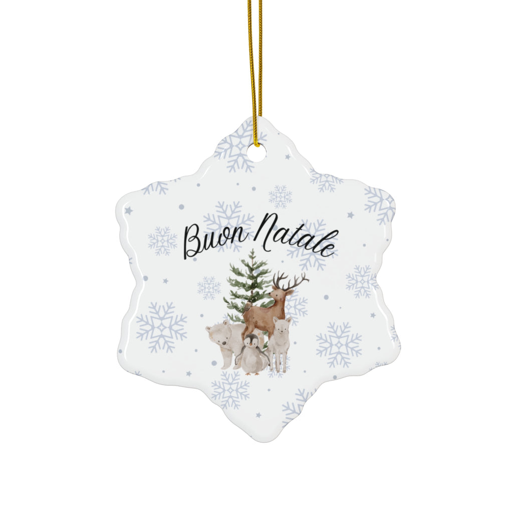 Buon Natale Italian Ceramic Ornament — Holiday Tree & Deer Christmas Decor Home Decor La Vie Bien Buon Natale Italian Ceramic Ornament — Holiday Tree & Deer Christmas Decor
