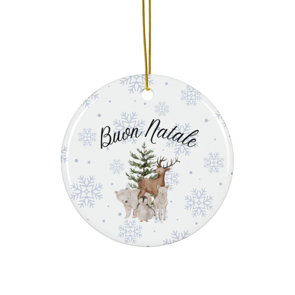 Buon Natale Italian Ceramic Ornament — Holiday Tree & Deer Christmas Decor Home Decor La Vie Bien Buon Natale Italian Ceramic Ornament — Holiday Tree & Deer Christmas Decor