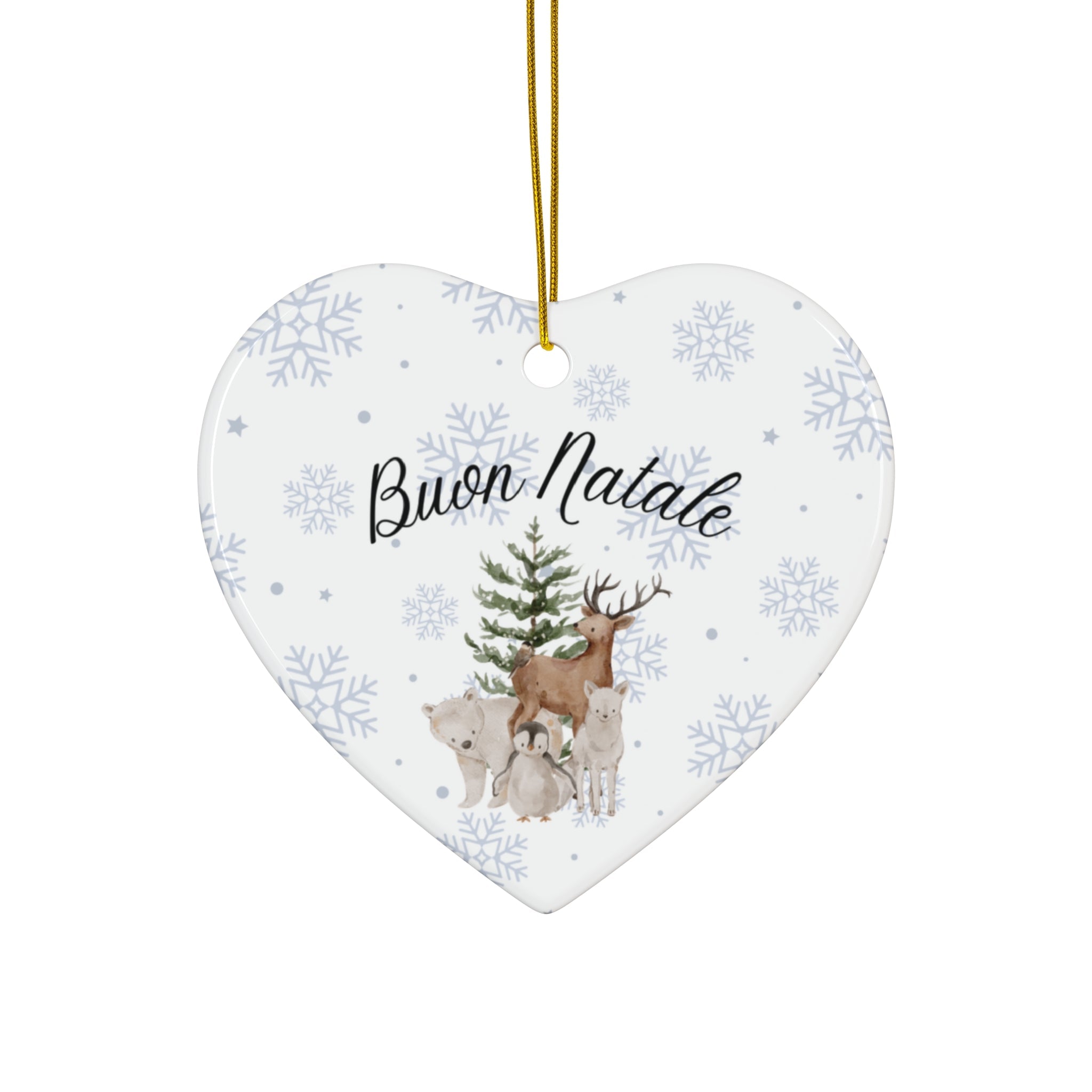 Buon Natale Italian Ceramic Ornament — Holiday Tree & Deer Christmas Decor Home Decor La Vie Bien Buon Natale Italian Ceramic Ornament — Holiday Tree & Deer Christmas Decor