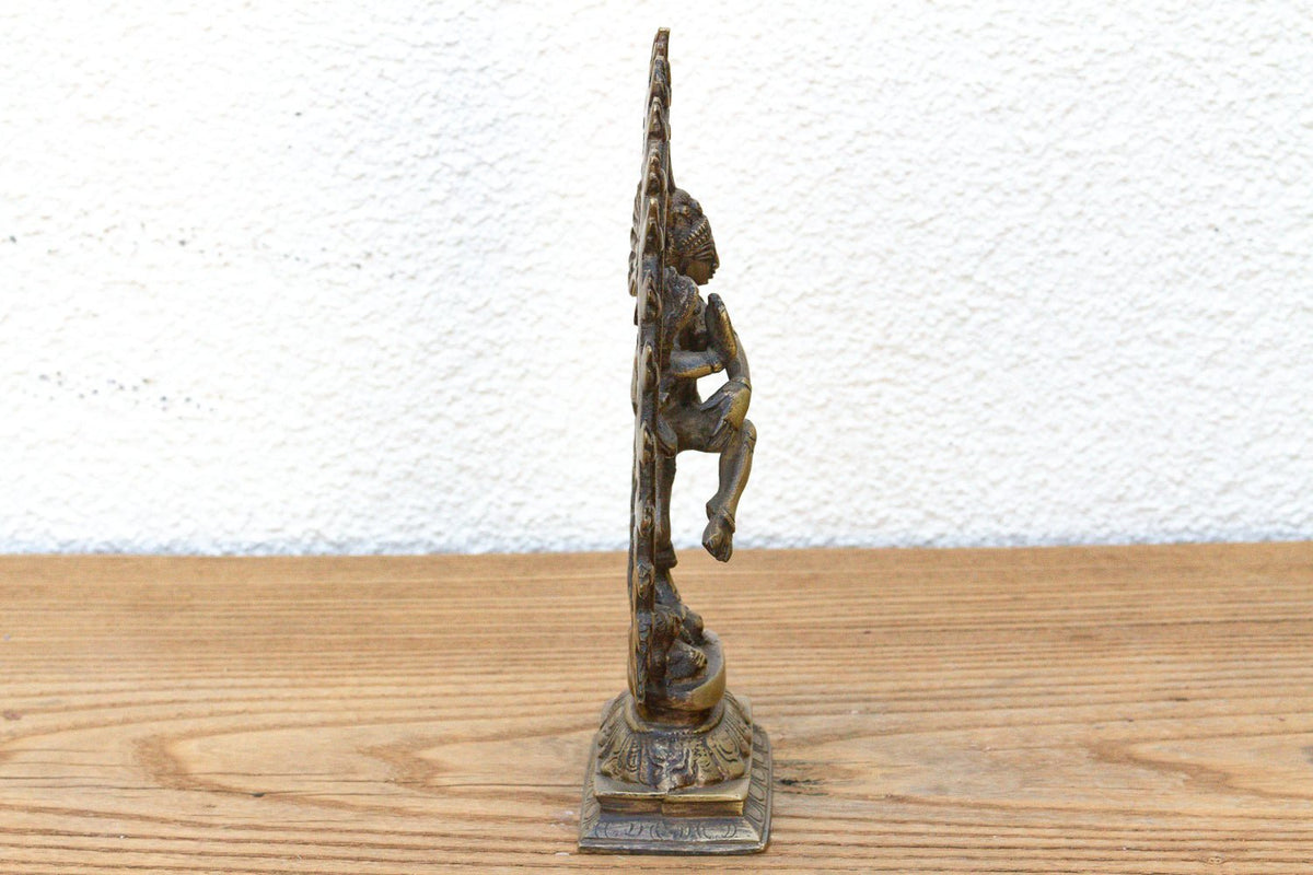 Burnished Golden Brass Shiva Nataraja Figurine La Vie Bien Burnished Golden Brass Shiva Nataraja