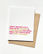 Burnt Pancakes Funny Modern Mother's Day Card by Five Dot Post