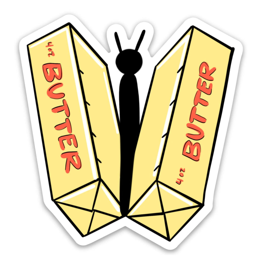 Butter-Fly Punny Love Vinyl Sticker by Five Dot Post