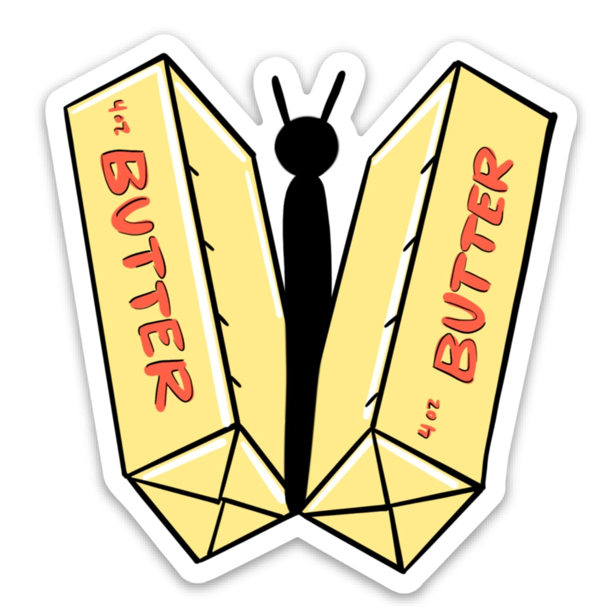 Butter-Fly Punny Love Vinyl Sticker by Five Dot Post