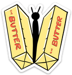 Butter-Fly Punny Love Vinyl Sticker by Five Dot Post