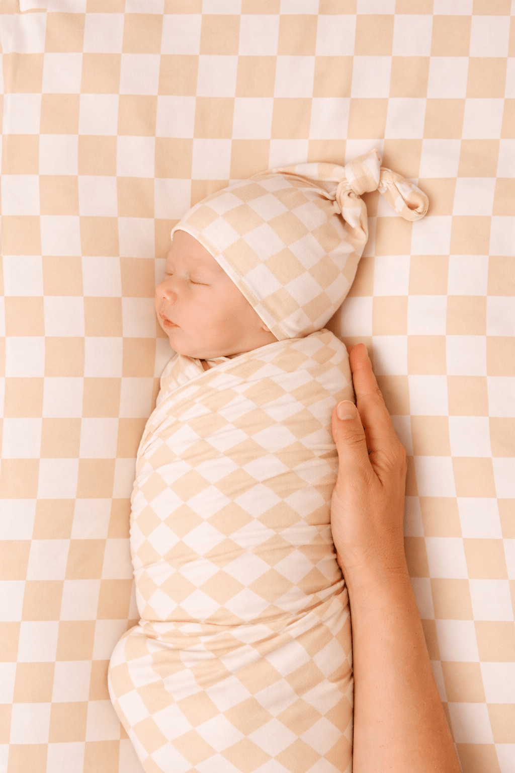 Butter Yellow Checkered Knotted Hat La Vie Bien Butter Yellow Checkered Knotted Hat