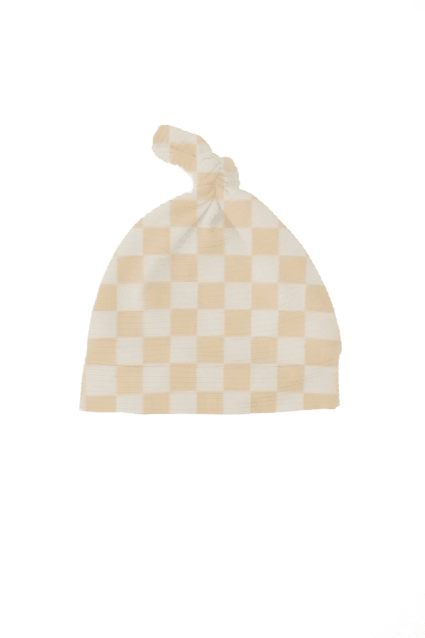 Butter Yellow Checkered Knotted Hat La Vie Bien Butter Yellow Checkered Knotted Hat