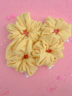 Butter Yellow Ribbed Scrunchy by Evie Pearl Handmade