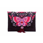 Butterfly Embroidered Tassel Clutch | iPad Bag - Thailand Bags La Vie Bien Butterfly Embroidered Tassel Clutch | iPad Bag - Thailand