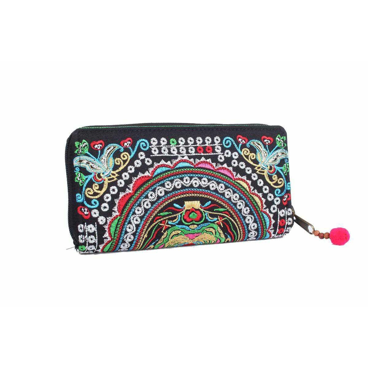 Butterfly Embroidered Wallet - Thailand Bags La Vie Bien Butterfly Embroidered Wallet - Thailand