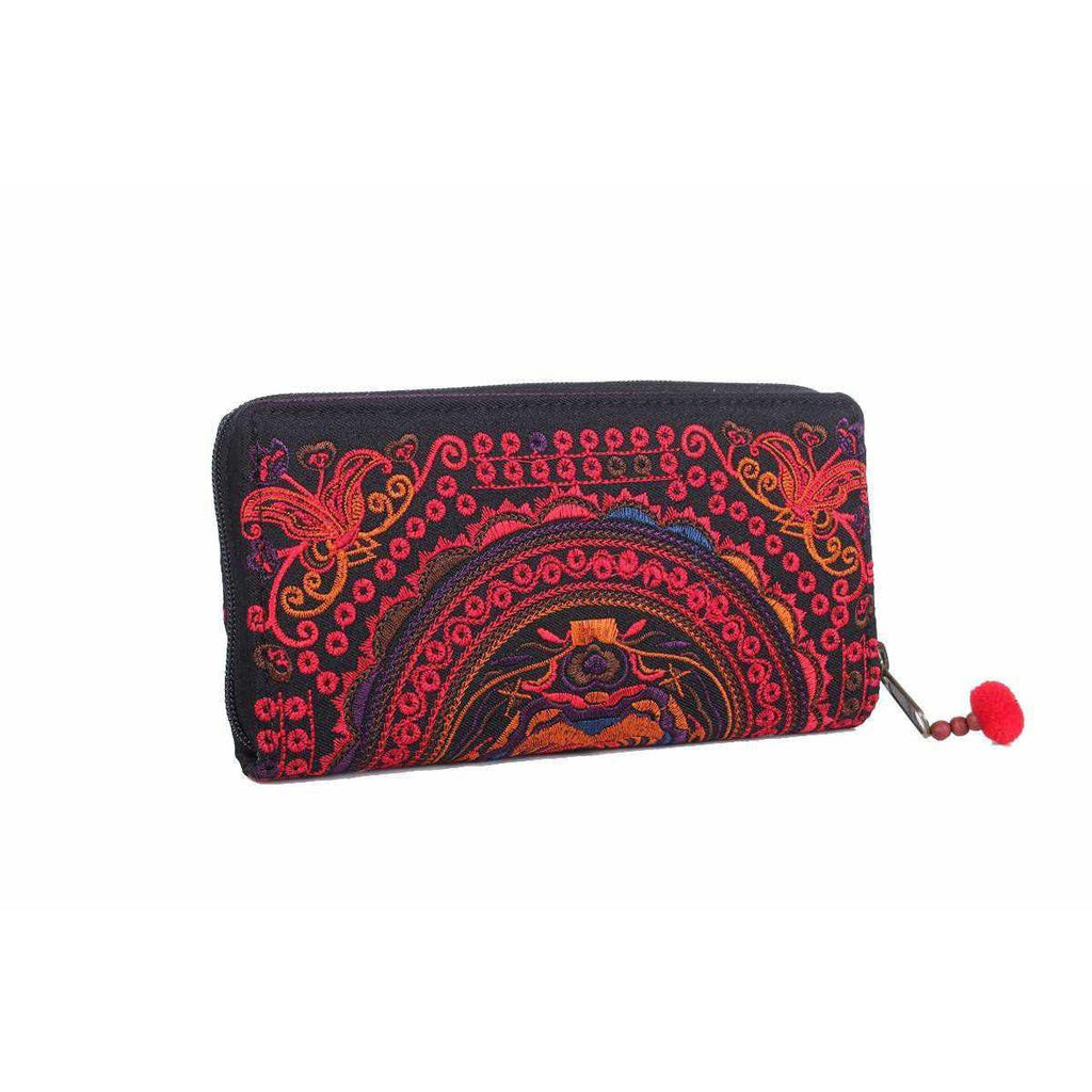 Butterfly Embroidered Wallet - Thailand Bags La Vie Bien Butterfly Embroidered Wallet - Thailand