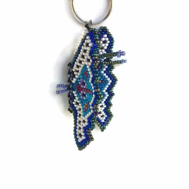 Butterfly Seed Bead Key Chain - Mexico Keychains La Vie Bien Butterfly Seed Bead Key Chain - Mexico