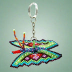 Butterfly Seed Bead Key Chain - Mexico Keychains La Vie Bien Butterfly Seed Bead Key Chain - Mexico