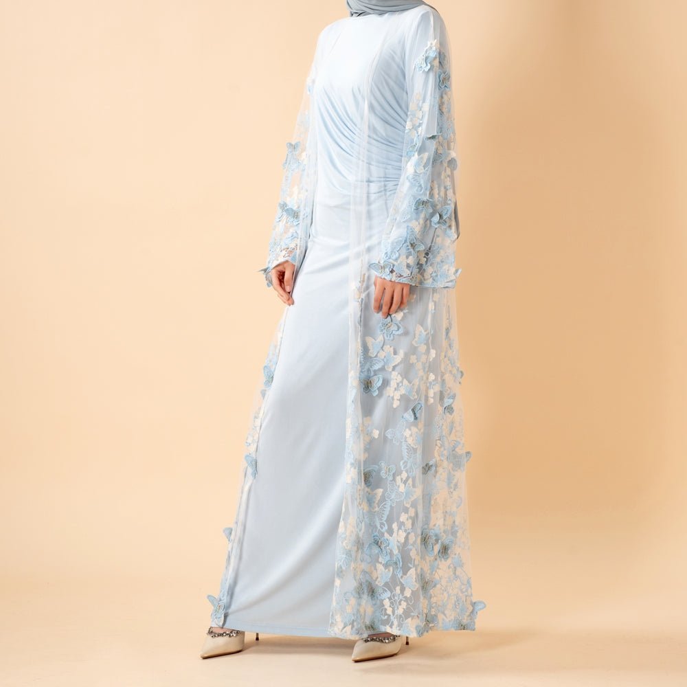 Butterfly Whisper Open Abaya(MOA303) La Vie Bien Butterfly Whisper Open Abaya(MOA303)
