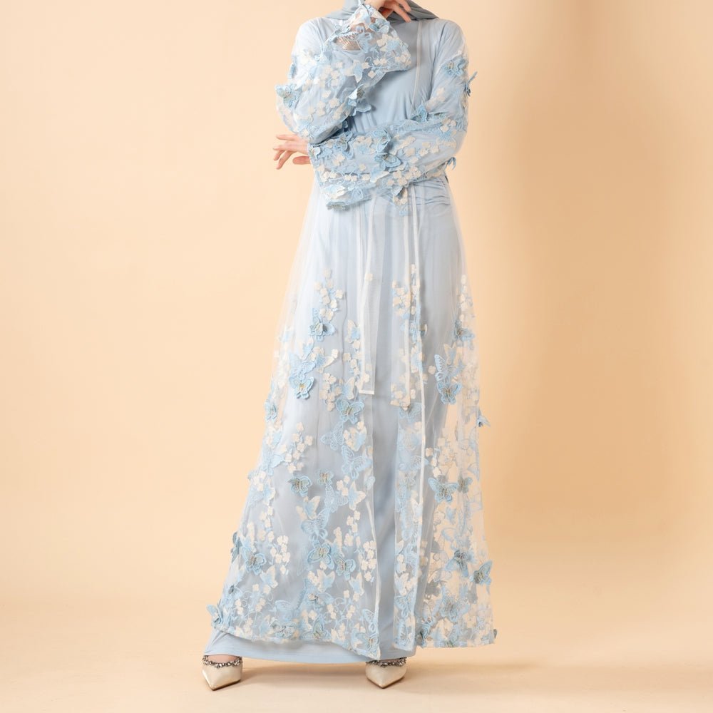 Butterfly Whisper Open Abaya(MOA303) La Vie Bien Butterfly Whisper Open Abaya(MOA303)