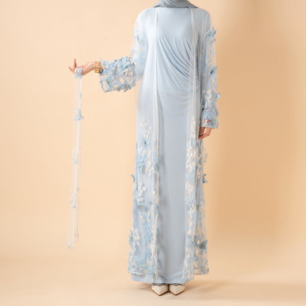 Butterfly Whisper Open Abaya(MOA303) La Vie Bien Butterfly Whisper Open Abaya(MOA303)