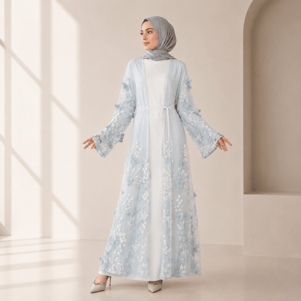 Butterfly Whisper Open Abaya(MOA303) La Vie Bien Butterfly Whisper Open Abaya(MOA303)