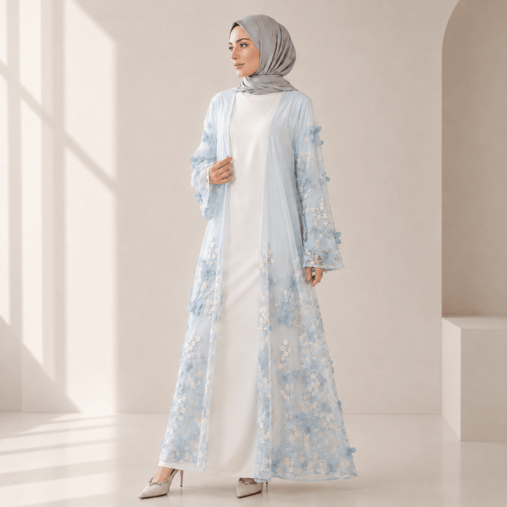 Butterfly Whisper Open Abaya(MOA303) La Vie Bien Butterfly Whisper Open Abaya(MOA303)