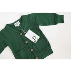 Buttery Soft Forest Green Baby Grandpa Cardigan by Polished Prints