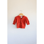 Buttery Soft Red Baby Grandpa Cardigan by Polished Prints