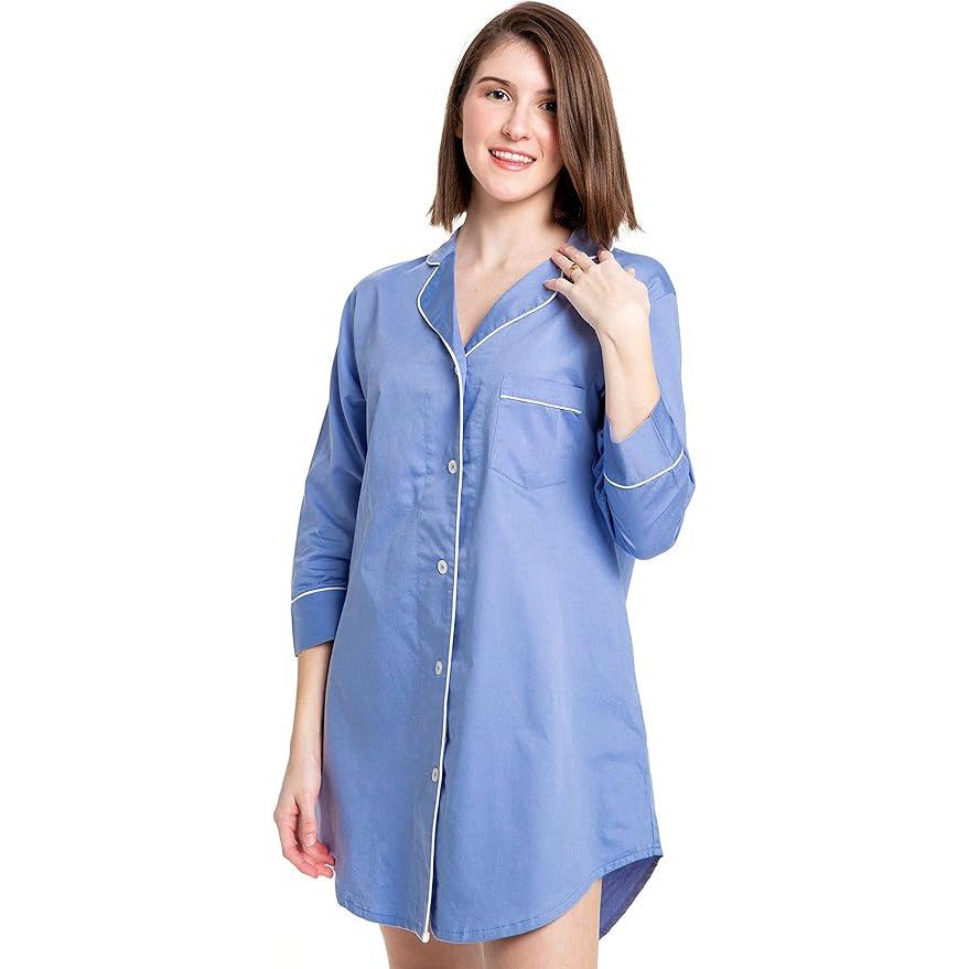 Button - Down Sleep Shirt in Blue [Sizes S/M and L/XL]