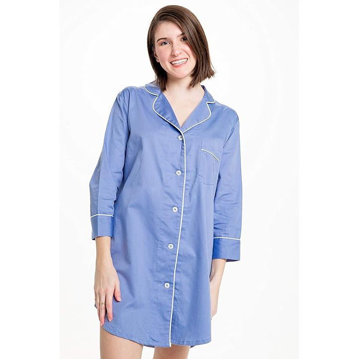 Button - Down Sleep Shirt in Blue [Sizes S/M and L/XL]