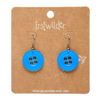 Button Drop Earrings - Blue Earrings La Vie Bien Button Drop Earrings - Blue