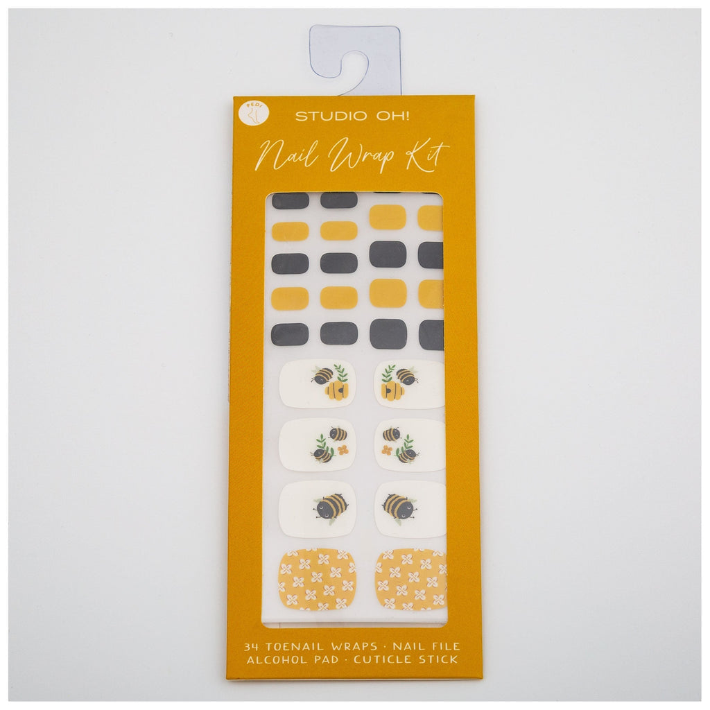 Buzzy Bee Pedicure Nail Wrap Kit Bath & Body & Self Care La Vie Bien Buzzy Bee Pedicure Nail Wrap Kit