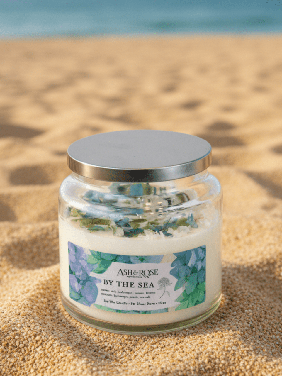 BY THE SEA Hydrangea Sea Salt Candle candle La Vie Bien BY THE SEA Hydrangea Sea Salt Candle