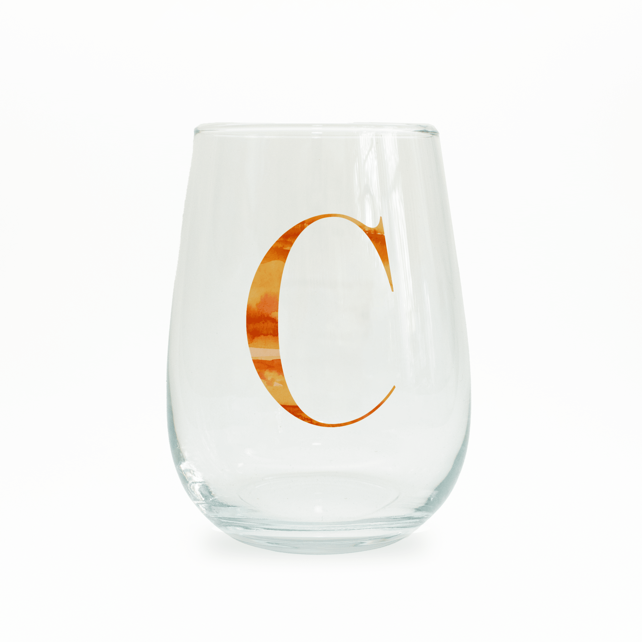 C Monogram Stemless Wine Glass Wine Glass La Vie Bien C Monogram Stemless Wine Glass