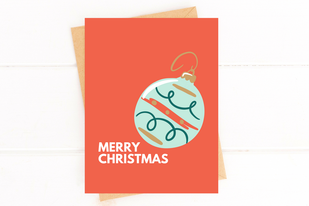 Merry Christmas Ornament Simple Christmas Card