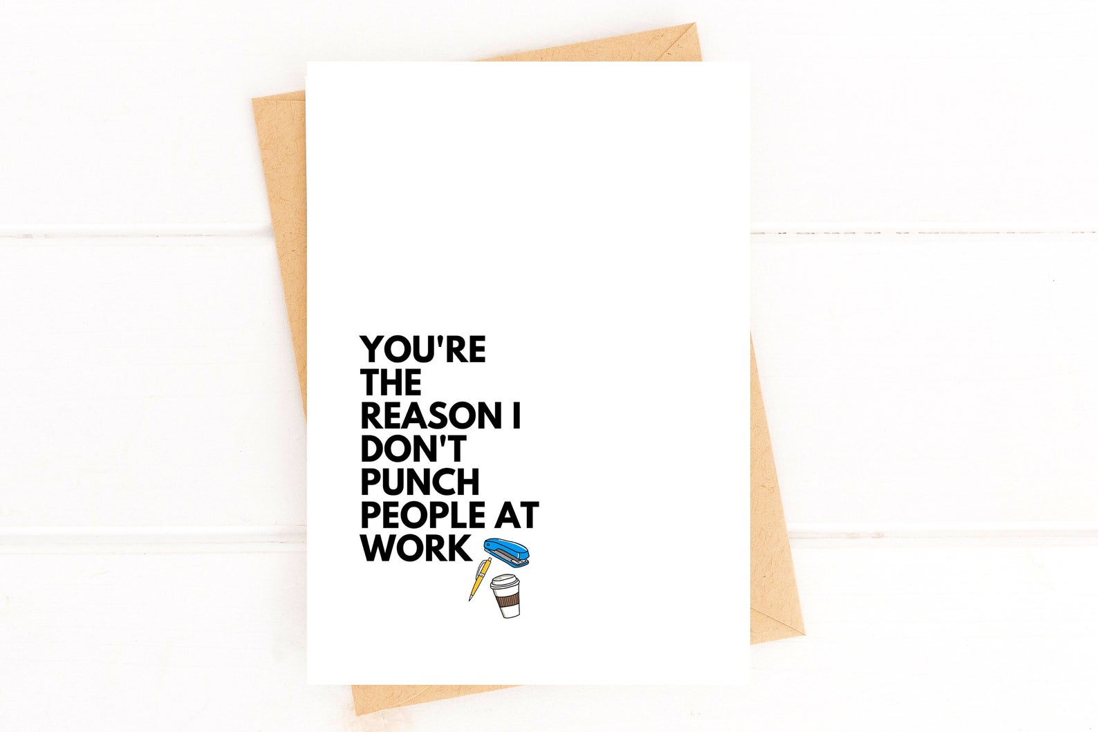 Funny Coworker Appreciation Card The Reason I Don't Punch People Work Bestie Card by Five Dot Post