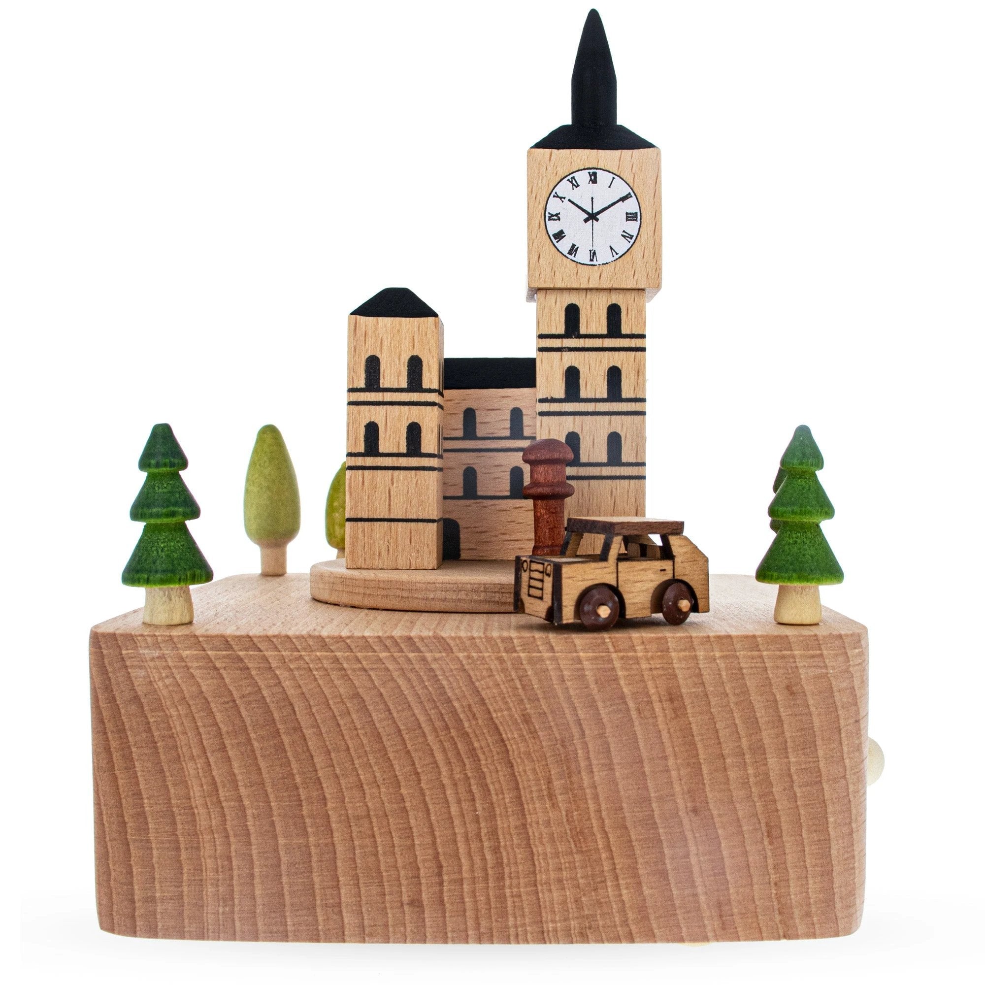Big Ben, London Musical Figurine with Moving Magnetic Car by BestPysanky