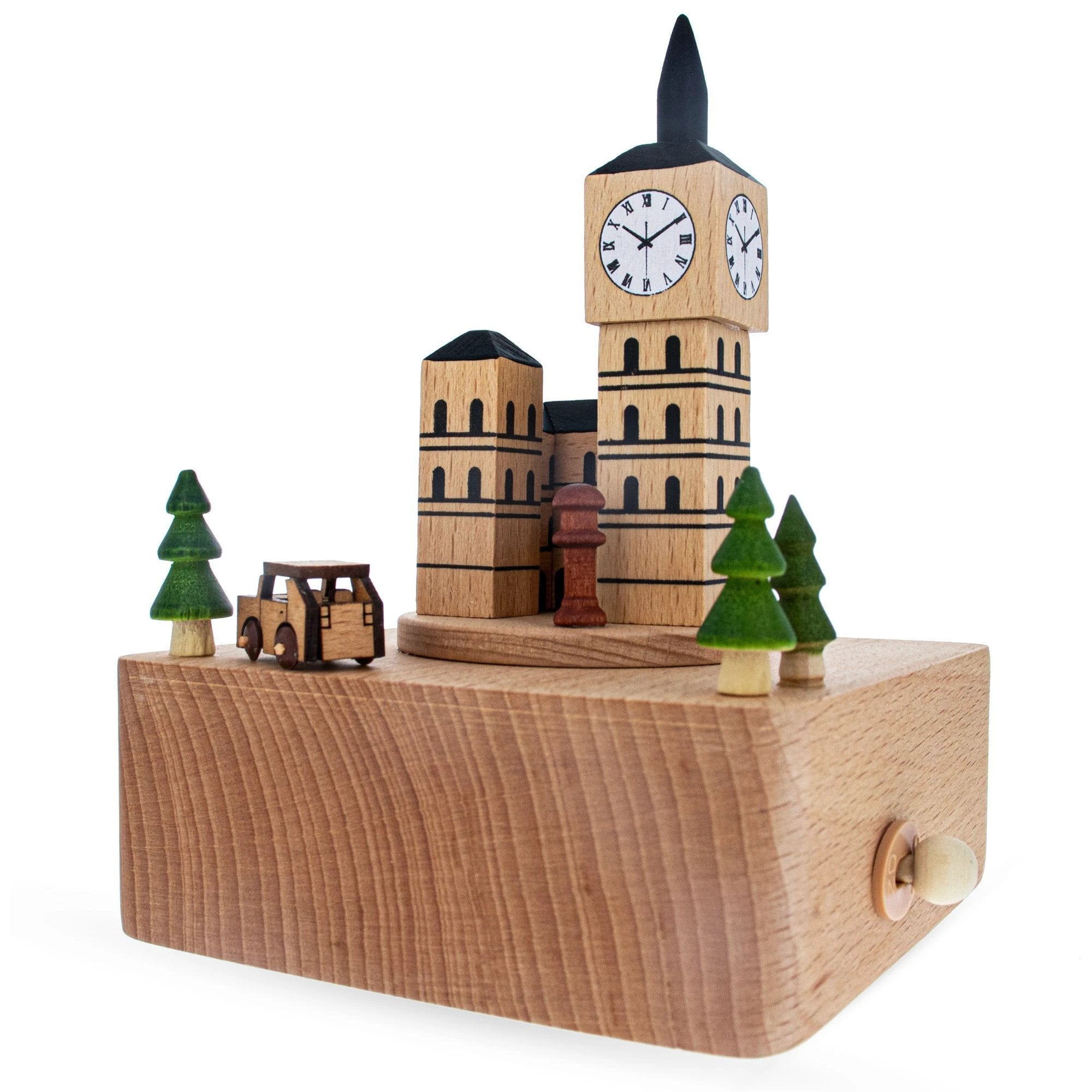 Big Ben, London Musical Figurine with Moving Magnetic Car by BestPysanky
