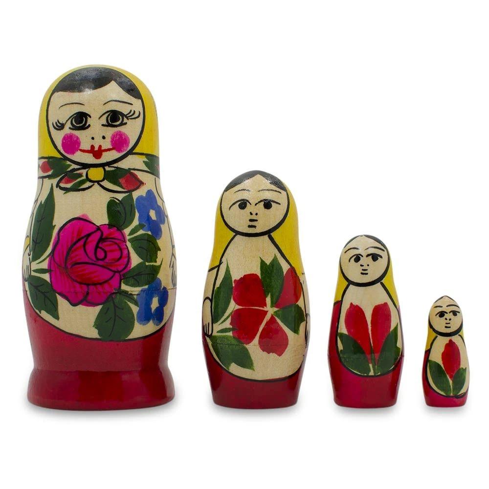 Set of 4 Unfinished Wooden Nesting Dolls DIY Craft Blanks for Painting 4 Inches by BestPysanky