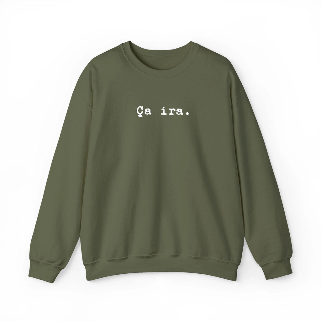 Ça ira embroidered French sweatshirt - Minimalist French Comfort Pullover by Printify