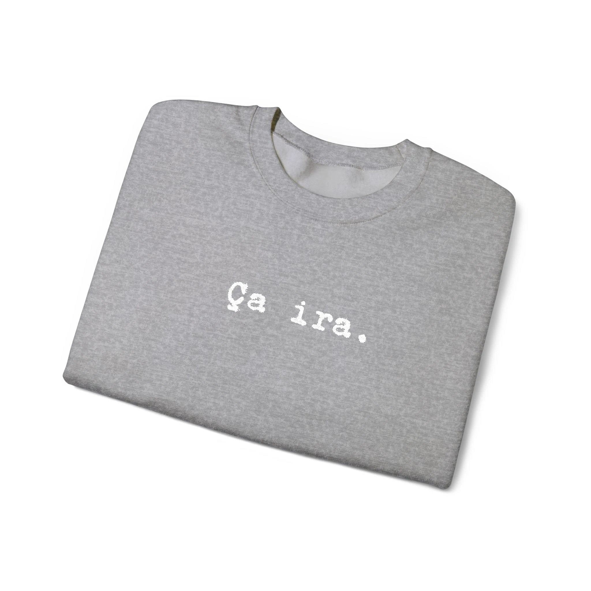 Ça ira embroidered French sweatshirt - Minimalist French Comfort Pullover by Printify