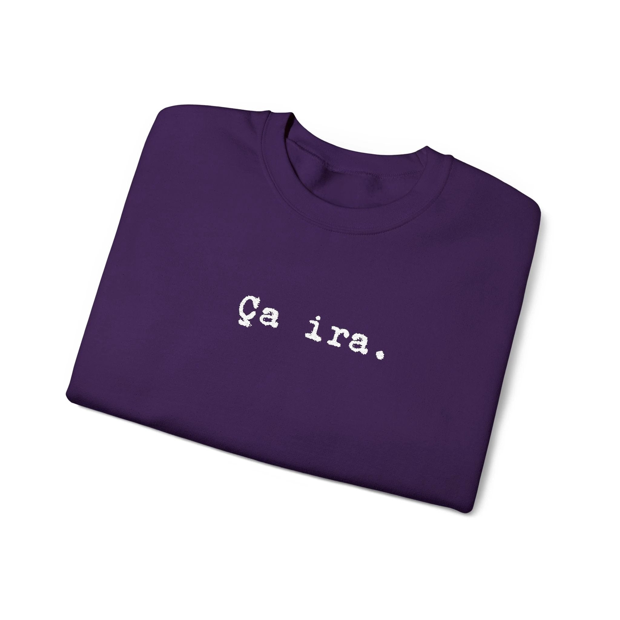 Ça ira embroidered French sweatshirt - Minimalist French Comfort Pullover by Printify