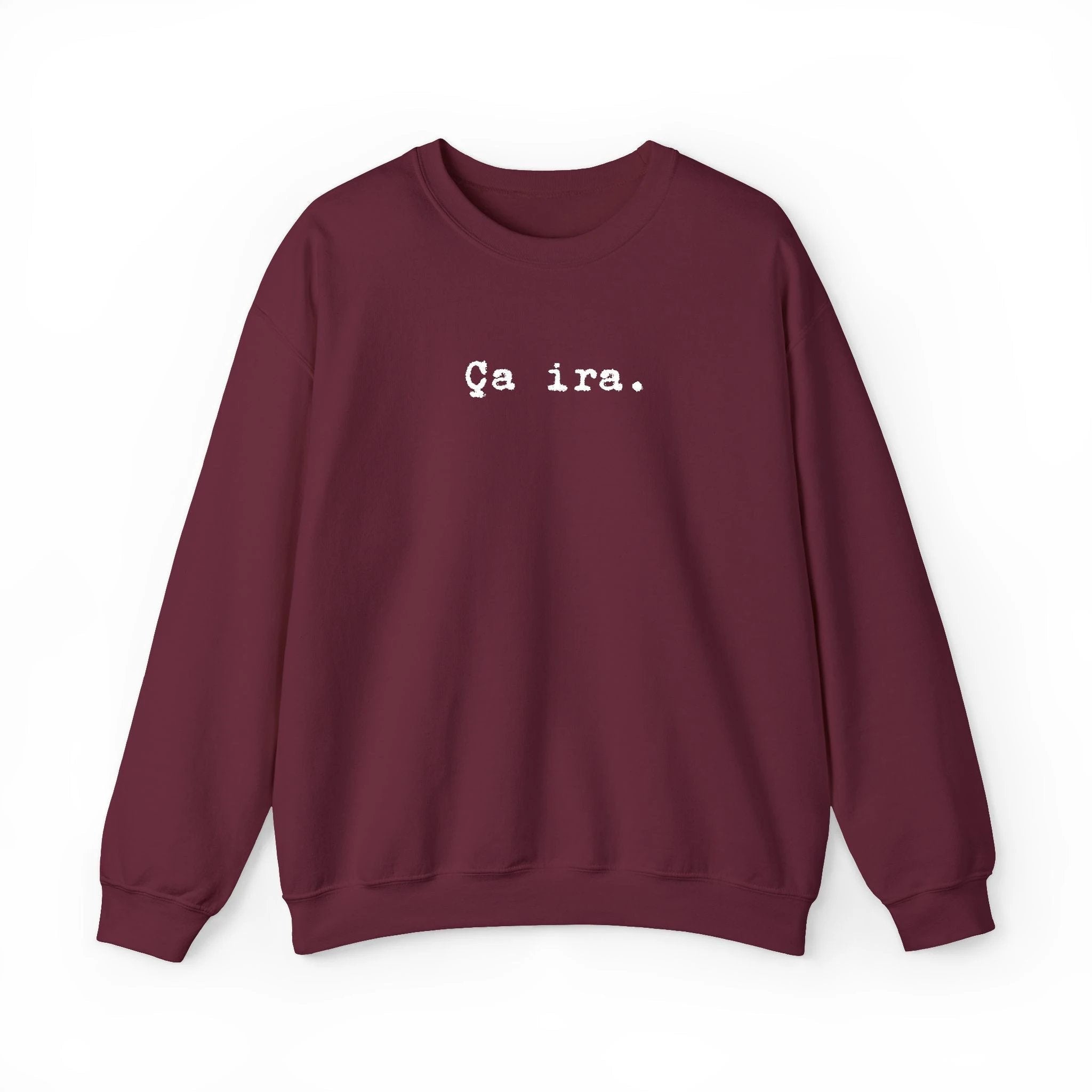 Ça ira embroidered French sweatshirt - Minimalist French Comfort Pullover by Printify