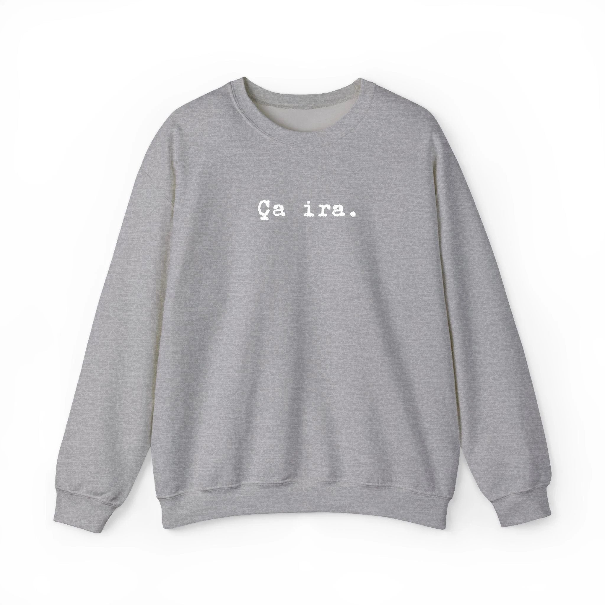 Ça ira embroidered French sweatshirt - Minimalist French Comfort Pullover by Printify