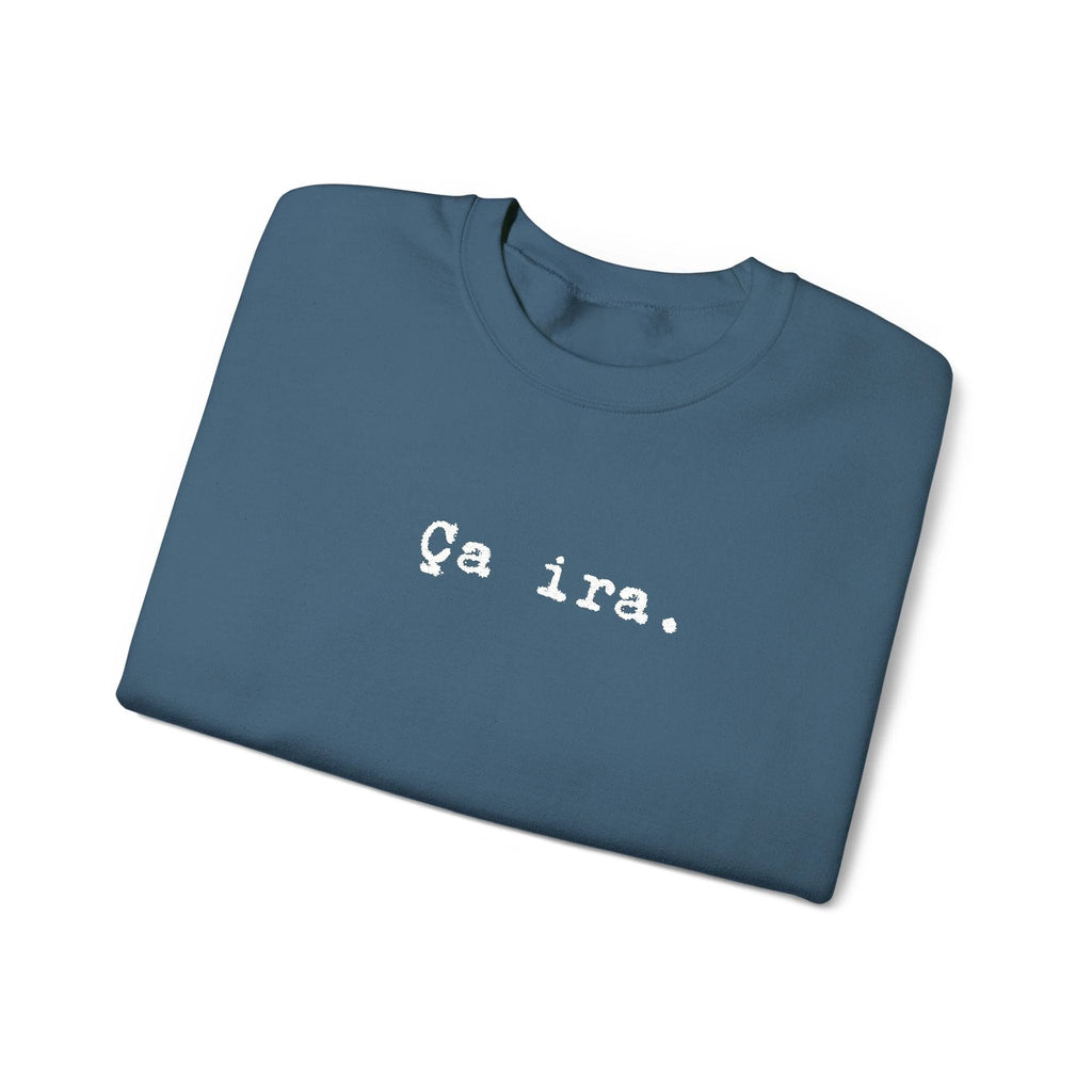 Ça ira embroidered French sweatshirt - Minimalist French Comfort Pullover by Printify