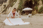 Oceanside Sunset Stripe Cotton Beach Blanket by Beach State