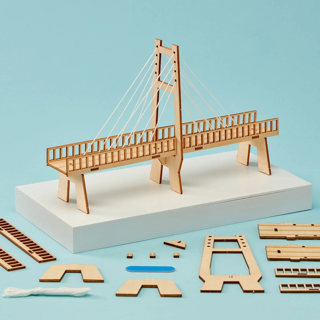 Cable-Stayed Bridge DIY Kit, Educational STEM Toy by Kitsville