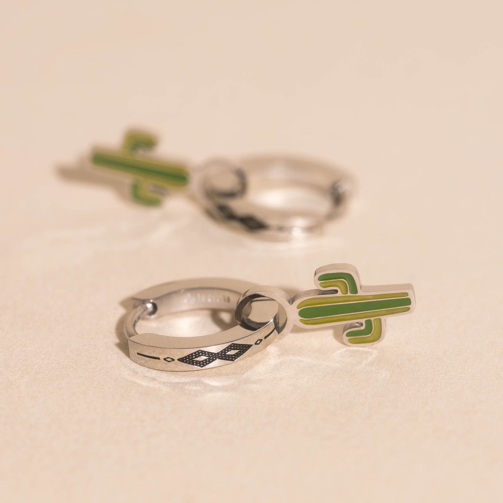 Cactus Huggie Hoop Charms La Vie Bien Cactus Huggie Hoop Charms
