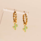 Cactus Huggie Hoop Charms La Vie Bien Cactus Huggie Hoop Charms