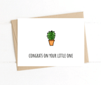 Cactus New Baby Card, Cute Cactus Card, First Baby Congrats Pregnancy Card by Five Dot Post