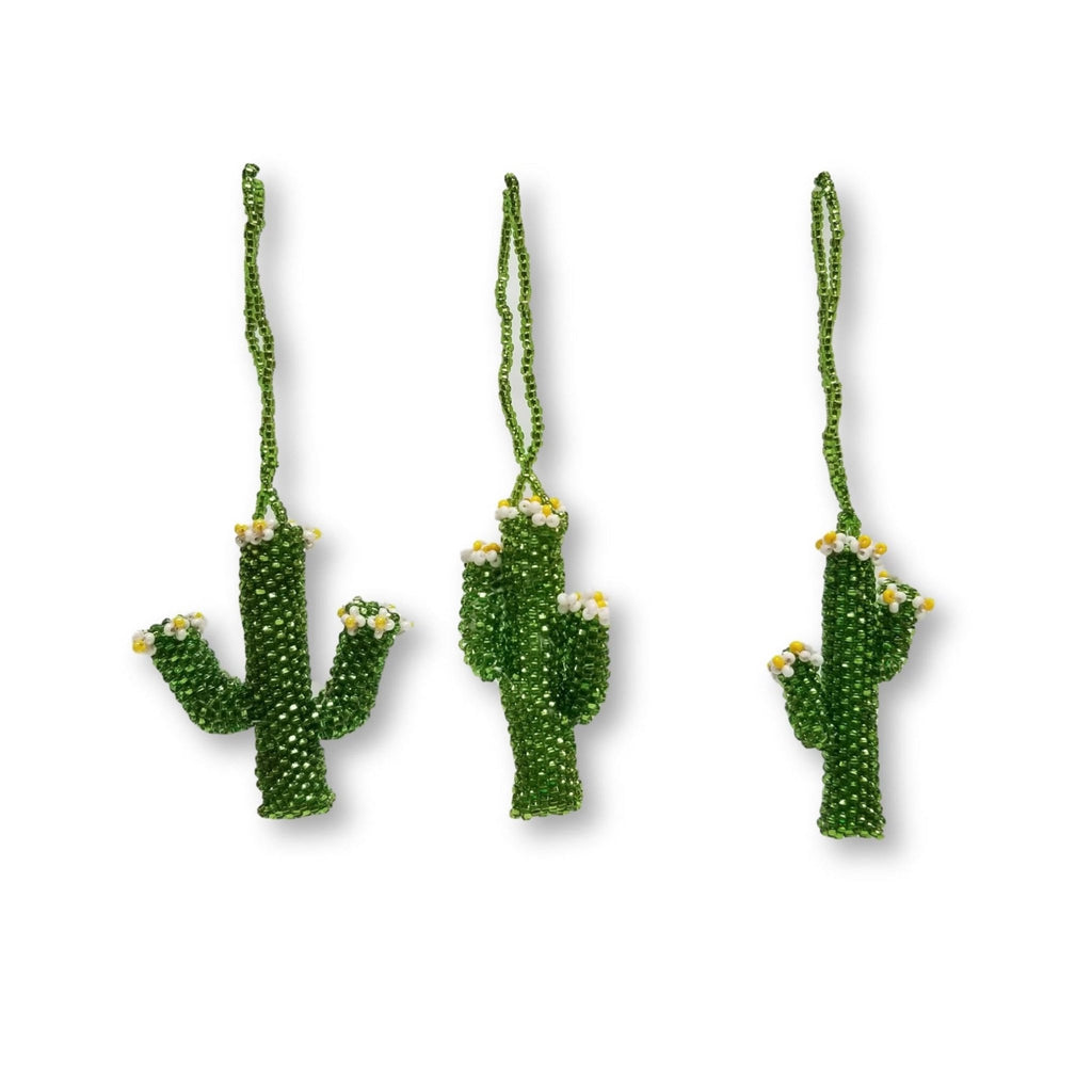 Cactus Seed Bead Artisan Made Ornament - Guatemala Decor La Vie Bien Cactus Seed Bead Artisan Made Ornament - Guatemala