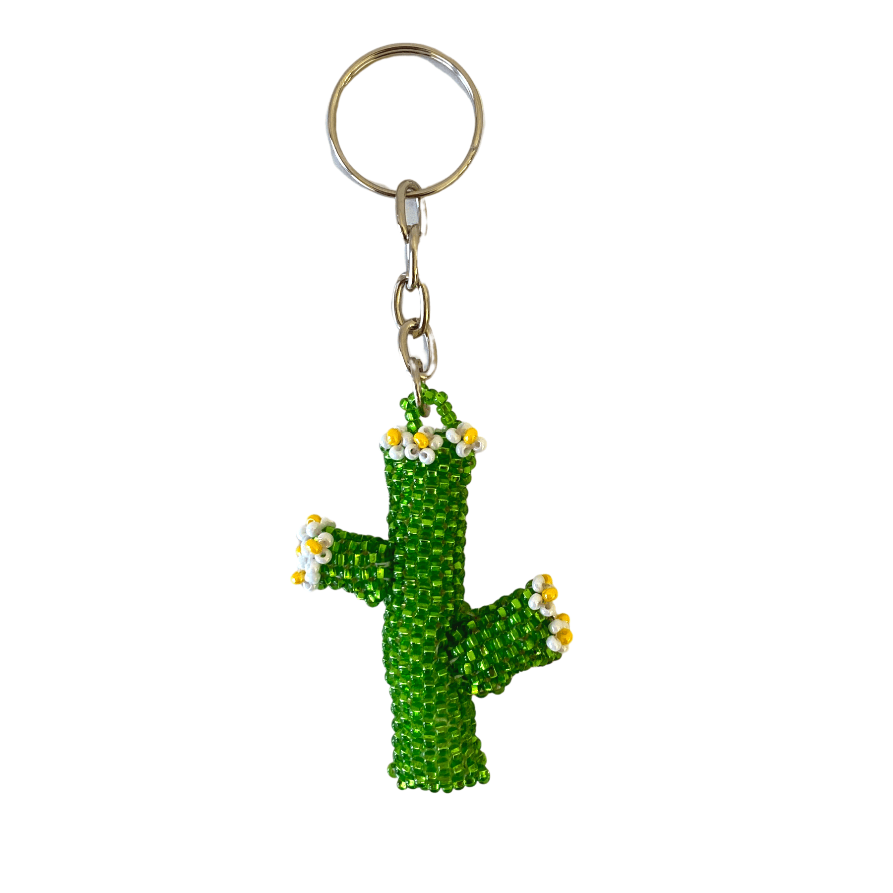 Cactus Seed Bead Key Chain - Guatemala Keychains La Vie Bien Cactus Seed Bead Key Chain - Guatemala