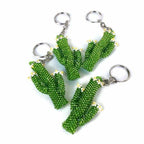 Cactus Seed Bead Key Chain - Guatemala Keychains La Vie Bien Cactus Seed Bead Key Chain - Guatemala